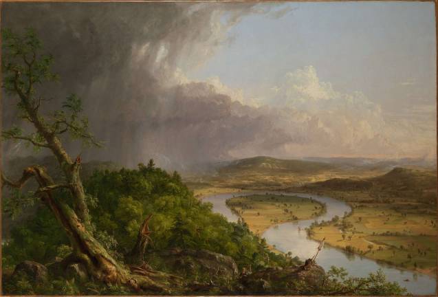 Thomas Cole (American [born England], Lancashire 1801&#x2013;1848 Catskill, New York). &quot;View from Mount Holyoke, Northampton, Massachusetts, after a Thunderstorm &#x2014; The Oxbow,&quot; 1836. Oil on canvas, 51 1/2 x 76 in. (130.8 x 193 cm). The Metropolitan Museum of Art, New York, Gift of Mrs. Russell Sage, 1908 (08.228). Image &#xa9; The Metropolitan Museum of Art