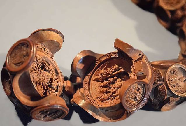 The large, final bead of Henry VIII's rosary opens to reveal miniature sacred realms. Photo: Adel Gorgy