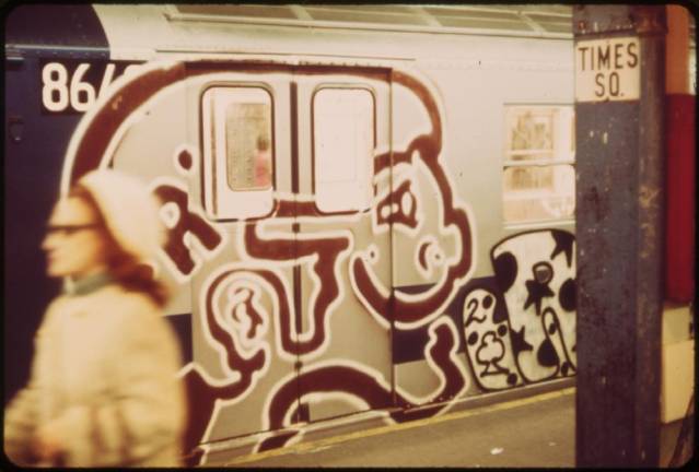 Times Square Subway Station and Subway Graffiti, May 1973.