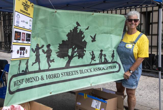Hedy Campbell, chair of the West 102nd andWest 103rd block association, helped run and organize the event, which spanned the length of the neighborhood street.