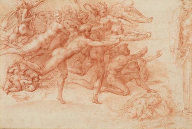 Michelangelo Buonarroti (Italian, Caprese 1475&#x2013;1564 Rome). &quot;Archers Shooting at a Herm.&quot; 1530&#x2013;33. Drawing, red chalk; 8 5/8 x 12 11/16 in. ROYAL COLLECTION TRUST/&#xa9; HER MAJESTY QUEEN ELIZABETH II 2017. www.royalcollection.org.uk&quot;www.royalcollection.org.uk