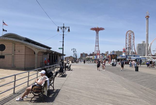 The boardwalk at Coney Island.