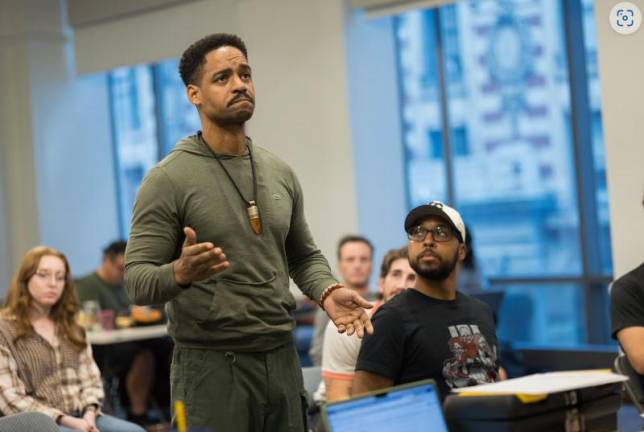 U.S. Army veteran Dennis Calliste rehearses a scene from “War Words.” Photo: Jeremy Verner