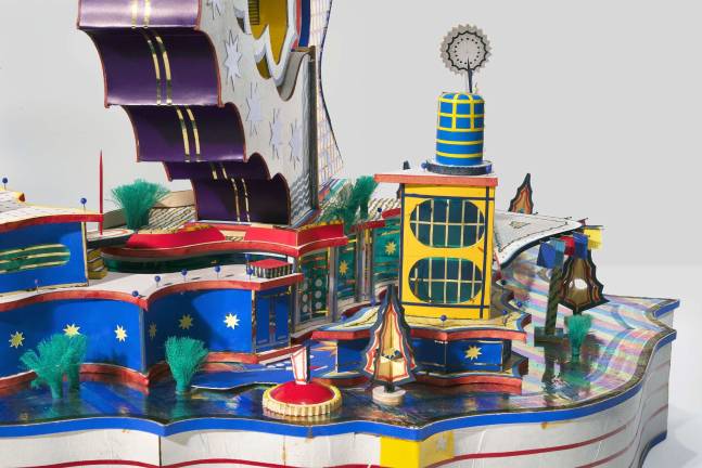 Bodys Isek Kingelez (Congolese, 1948-2015). "U.N." (detail). 1995. Paper, paperboard and other various materials, 35 13/16 × 29 1/8 × 20 7/8?, irreg. CAAC – The Pigozzi Collection, Geneva. © Bodys Isek Kingelez / Photo: Maurice Aeschimann. Courtesy CAAC – The Pigozzi Collection