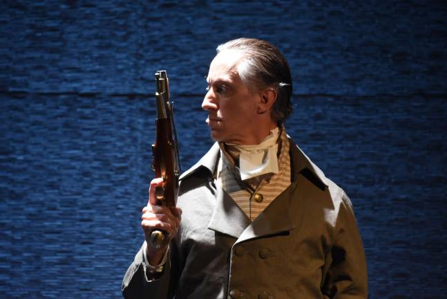 Aaron Burr (John Zack) prepares for The Duel at the New York Historical Society. Photo: Don Pollard