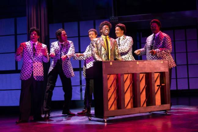 Little Richard (center) played by Richard Covington was a big supporter of Alan Freed during his payola trial. Photo: ©Joan Marcus