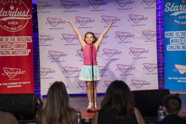 Kids as young as 6 years old sang their hearts out in the Stardust Theater, housed underneath Ellen’s Stardust Diner. Pictured above is Mirabelle Socha performing “Born to Entertain” from “Ruthless!”