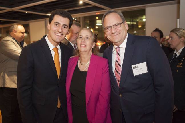 Ken Biberaj, Manhattan Borough President Gale Brewer, and WESTY Award winner Danny Koch of Town Shop. Photo by Mary Newman