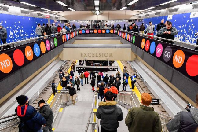 The Second Avenue subway's 96th Street station on New Year's Day, the first day of regular service on the new line. Photo: The Governor's Office