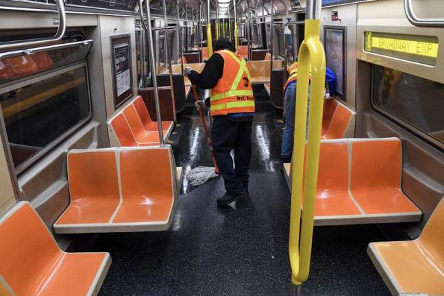 Subway cleaning and disinfecting, May 8, 2020. Photo: Marc A. Hermann / MTA New York City Transit, via Flickr