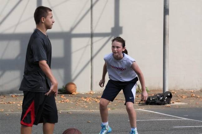 The author at 13, playing defense during a MoMotion game. Photo: Courtesy of Maureen Holohan