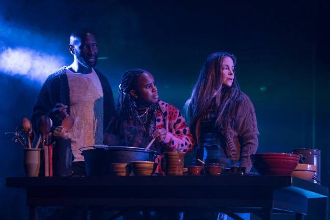 From “Macbeth” (left to right): Phillip James Brannon, Bobbi MacKenzie, Maria Dizzia. Photo: Joan Marcus