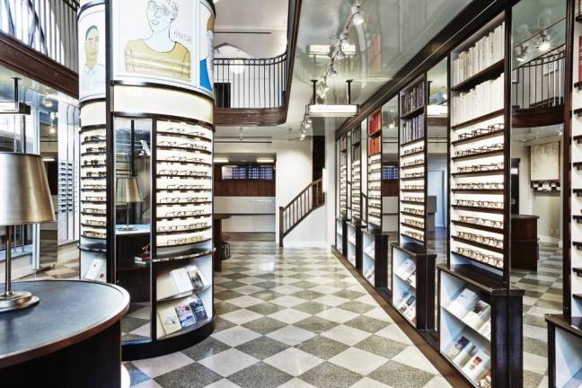 Warby Parker's Upper East Side location is in a former pharmacy.