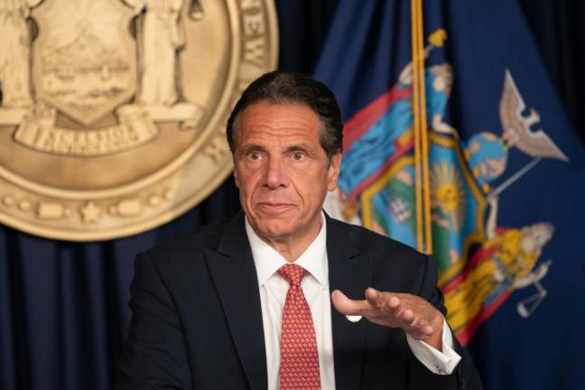 Governor Andrew Cuomo announced on Monday, August 2, 2021 that MTA and New York Port Authority employees will be required to get vaccinated for COVID-19 or be tested weekly starting Labor Day. Photo: Don Pollard / Office of Governor Andrew Cuomo