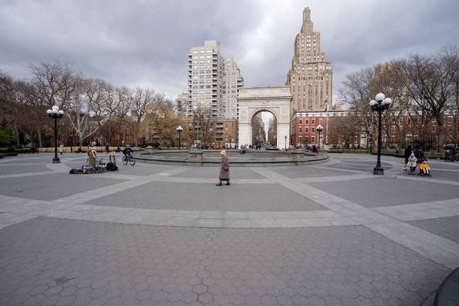 Washington Square Park emptied amid the spread of COVID-19 in NYC, March 17, 2020.