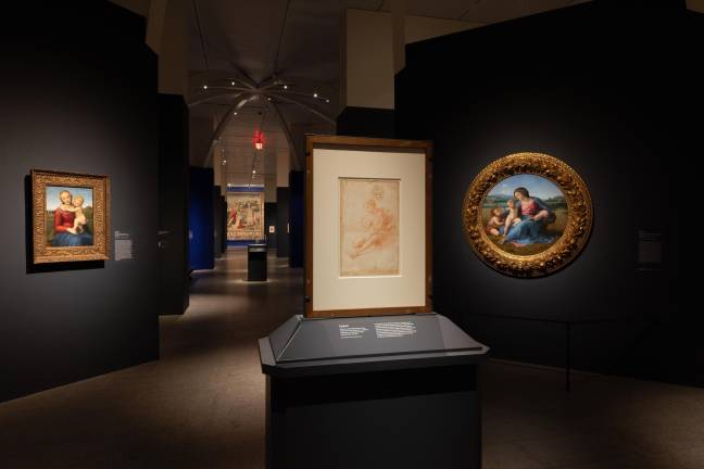 Installation view of Raphael: Sublime Poetry, on view March 29–June 28, 2026 at The Metropolitan Museum of Art. Photo by Eileen Travell, Courtesy of The Met