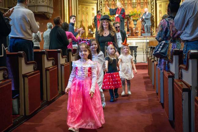 The Marble Collegiate Church on West 29th Street, got into the spooky season early with a costume parade on Oct. 26.