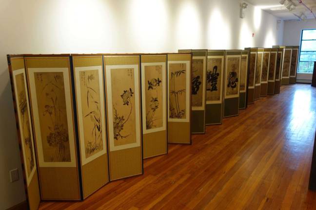 A private fourth-floor art gallery space at the Zen Buddhist Temple on East 63rd Street displays dozens of painted, embroidered, accordion-style folding screens that portray scenes in nature or tell stories with handwritten Korean characters. It will eventually be used to host public art shows, though there are no immediate plans.&#xa0;Photo: Ben Henry /&#xa0;Zen Buddhist Temple