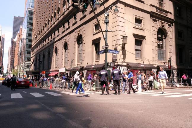 The historic Roosevelt Hotel in mid-town Manhattan was turned into a shelter for many newly arriving migrant families over the summer. Photo: Beau Matic