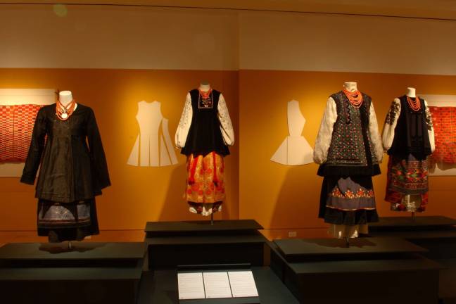 Traditional Ukrainian folk clothing in the "Timeless Treasures” exhibit at the Ukranian Museum. Photo: Volodymyr Gritsyk, (c) The Ukrainian Museum,