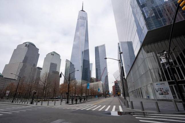 The 911 Memorial and Museum has been closed to the public. For now, only NYPD and security guards are permitted within the chained off area, March 17, 2020.