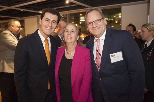 Ken Biberaj, Manhattan Borough President Gale Brewer, and WESTY Award winner Danny Koch of Town Shop. Photo by Mary Newman