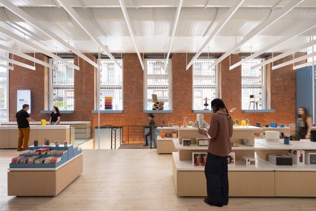 Interior of the new MoMa Design Store, which was designed by the Peterson Rich Office and which reopened on Saturday, October 11, after four months of renovations.