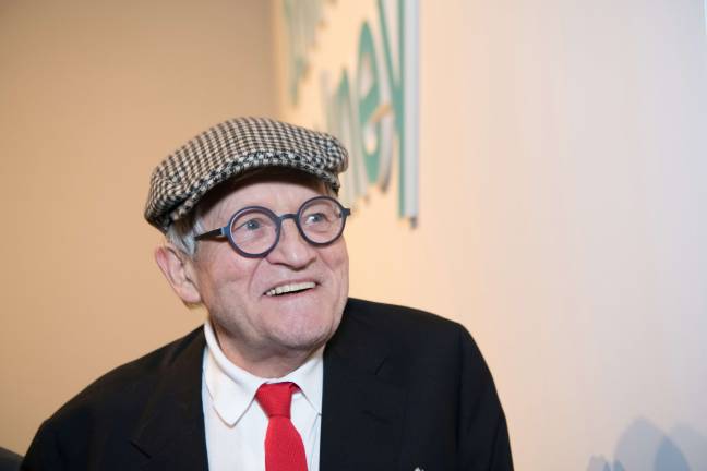 David Hockney at The Met Fifth Avenue earlier this month. Photo: Don Pollard