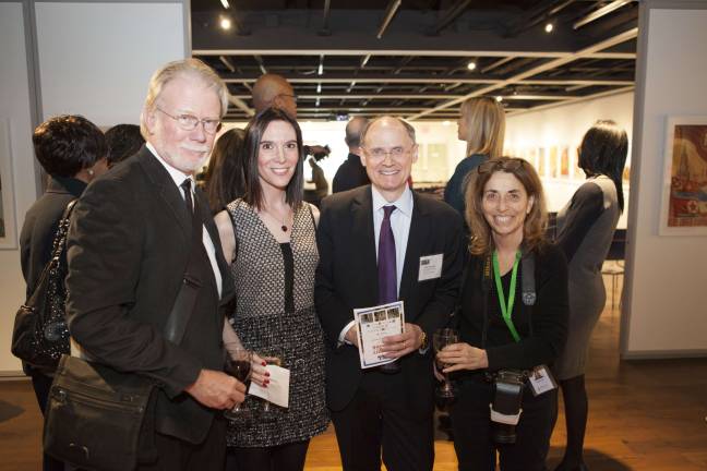 John Herrold (center) of the Riverside Park Conservancy at the West Side Spirit WESTY ceremony. Photo by Mary Newman