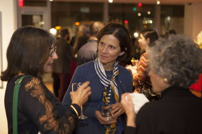 Attendees of the WESTY Awards mingled before the ceremony at the Shiva Gallery at John Jay College. Photo by Mary Newman