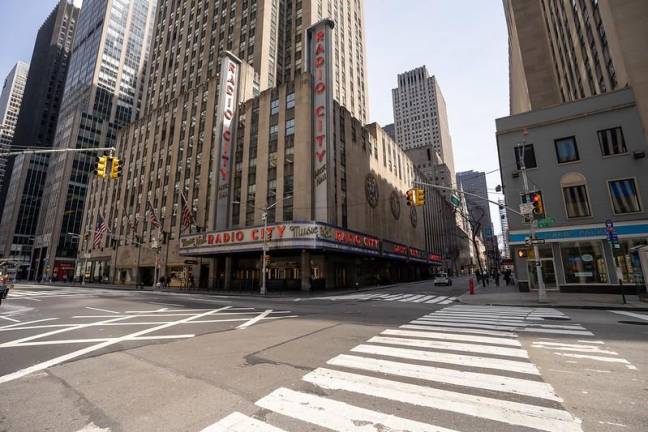 Radio City Music Hall mid-day, following cancelation of all upcoming shows, March 18, 2020.