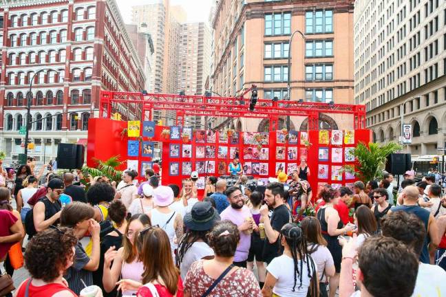 At Rashid Johnson’s Red Stage. Photo: Matteo Prandoni/BFA.com