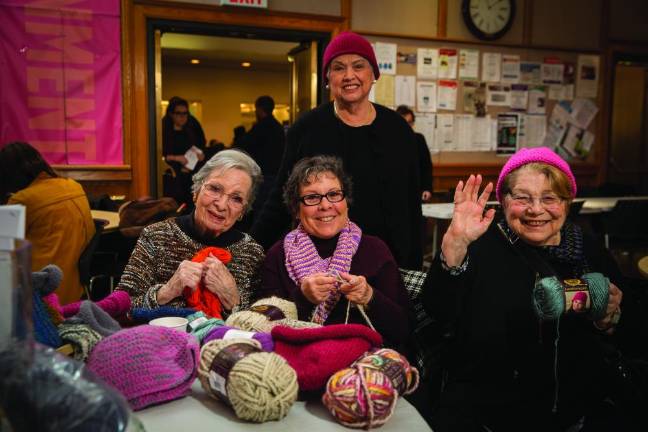 Hiram Brown knitting group convenes before the pandemic. Photo: Todd France