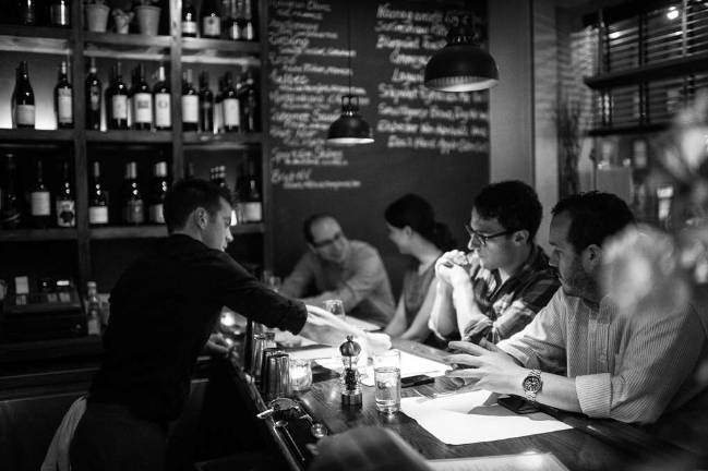 The scene at the bar at Good is welcoming