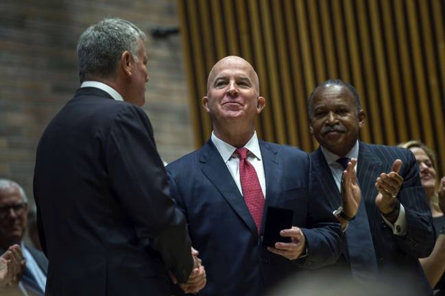 NYPD Commissioner James P. O&#x2019;Neill said in March that a proposed police surveillance oversight bill &#x201c;would not be helpful to anyone in New York City.&#x201d; Photo: Ed Reed/Mayoral Photography Office