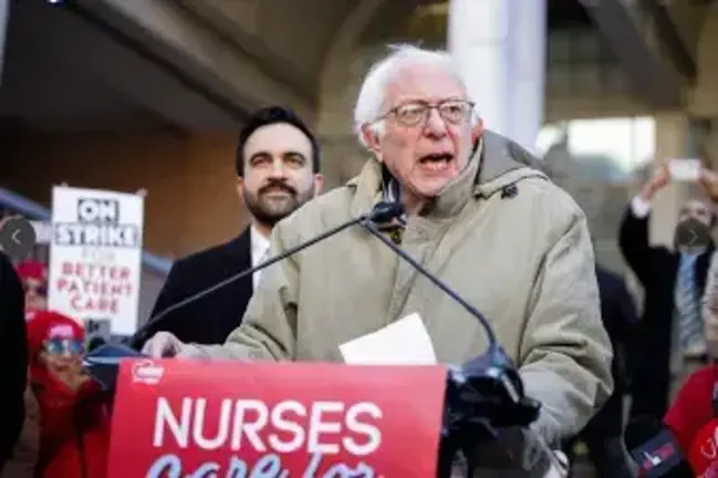 Mayor Zohran Mamdani and Sen. Bernie Sanders had turned up to support nurses on the picket line at Mount Sinai Hospital.