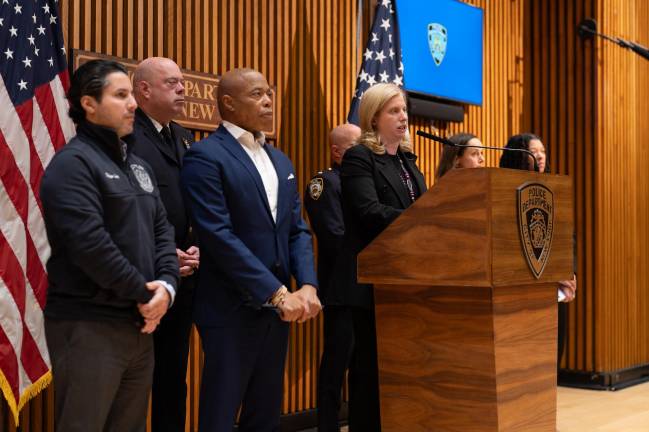 Police Commissioner Jessica Tisch speaks on Hanukkah security at Dec. 14 press conference.