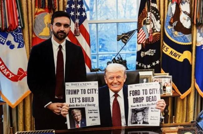A Columbia University student was freed by ICE on Feb. 26 after Mayor Mamdani made an appeal to President Trump. The two met earlier that day when Mamdani presented Trump with Daily News headline from October 1975 and a mock up praising Trump today.