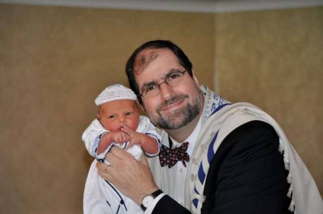 Cantor Philip Sherman and a recent graduate. Photo courtesy of Cantor Philip Sherman