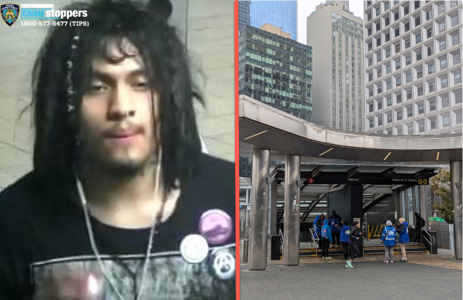 Left: Wanted for hate crime and criminal mischief. Right: Ticket sellers stalk the Whitehall Street subway station, near scene of recent attack on Togo-native ticket seller.