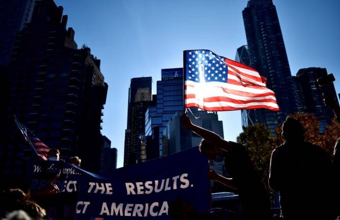 At Columbus Circle on Saturday. Photo: Emily Higginbotham