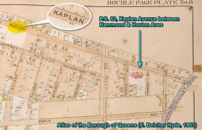 Kaplan Avenue in Jamaica, Queens, from 1907 E. Belcher Hyde Map.