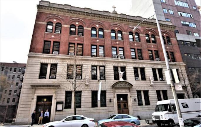 The former home of St. Gregory the Great was unusual in that the church and a rectory occupied the first two floors while what was once a Catholic grammar school, made with less expensive red brick was stacked on top of it. The parish was merged into Holy Name in 2015 and the church was deconsecrated in 2017.