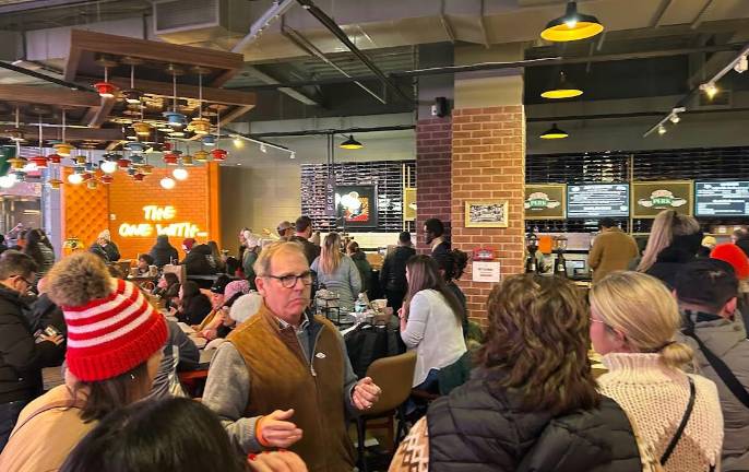 A new cafe, Central Perk, draws on the name of the famous coffee shop in “Friends” the long running TV comedy with Jennifer Aniston et al. It’s drawing big crowds since opening in mid-December.