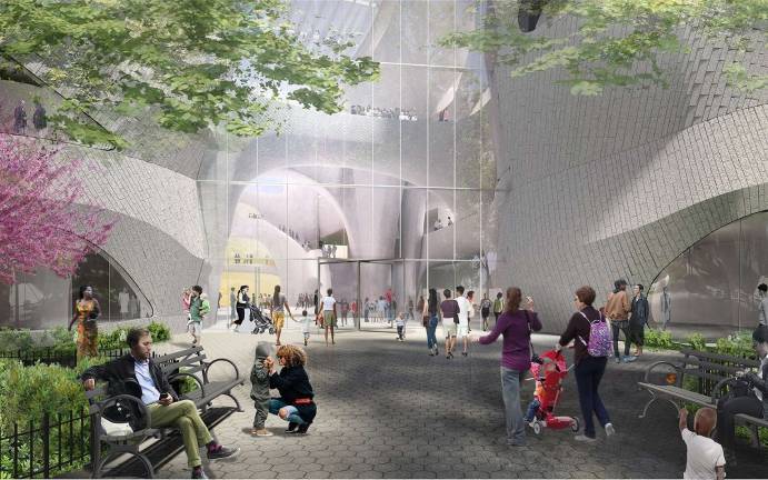 According to land-use attorney Michael Hiller, the Gilder Center would amount to an illegal expansion of the American Museum of Natural History. Photo of the proposed Gilder Center courtesy of AMNH