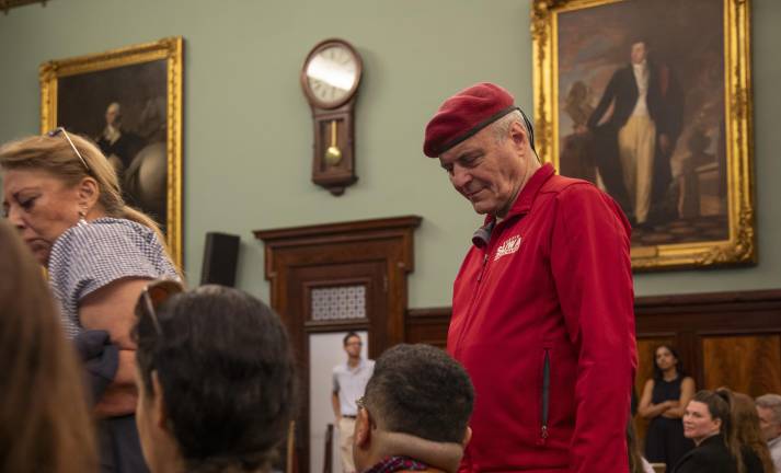 Curtis Sliwa, a popular NYC Republican political figure, also attended and testified during the hearing in support of banning the carriage horse industry.