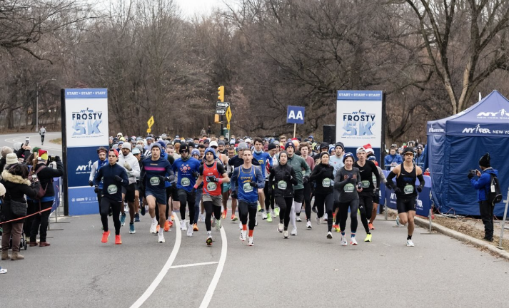 The New York Roadrunners Club holds an annual Midnigth Run in Central Park.