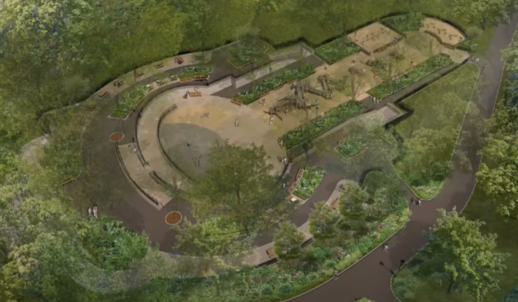 The proposed redesign of Riverside Park’s Dino Playground, which the Public Design Commission unanimously supported on Jan. 16.