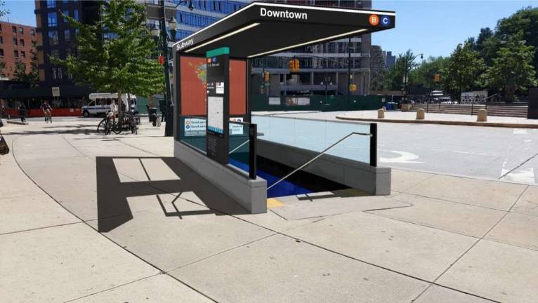 A rendering of planned upgrades to the 110th Street &#x2013; Cathedral Parkway subway station, which will close this spring for construction. Image: MTA