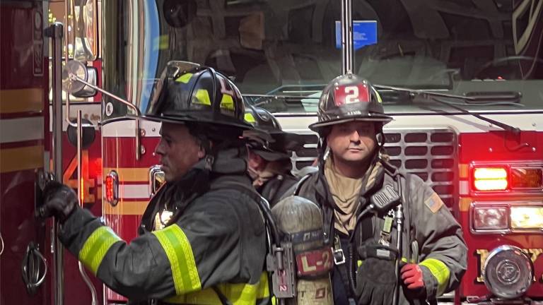 Firefighters responded to a blaze at The Michelangelo, a luxury hotel on W. 51st St., on the morning of April 6.